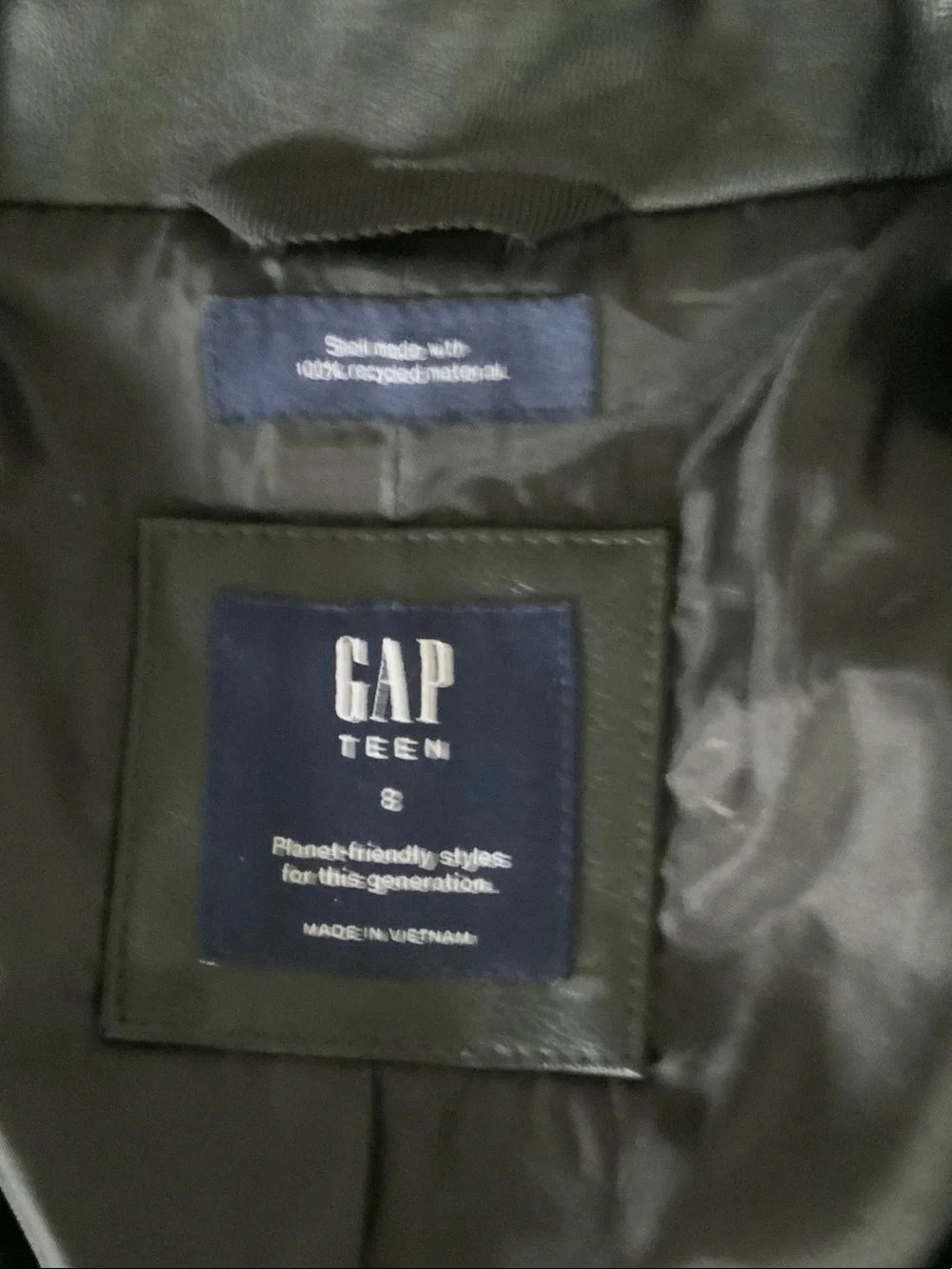 GAP Black Faux Leather Moto Jacket